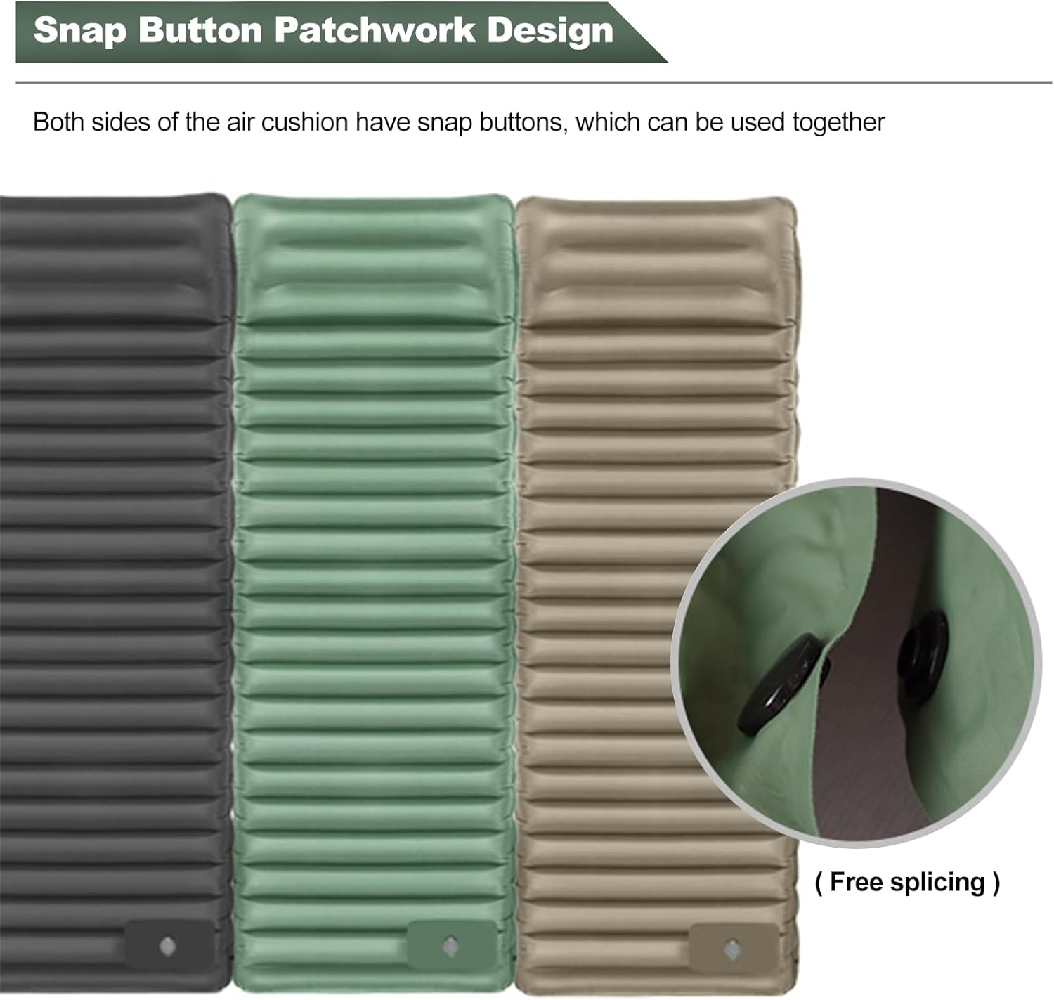 Ergocar Camping Sleeping Pad, Thick -Fledgling Sleeping Pad, Built -in Foot Pump, Lightweight Wild Camp Inflatable Mattress, Waterproof Nylon Fabric, Suitable for Camping, Backpack, Hiking Travel