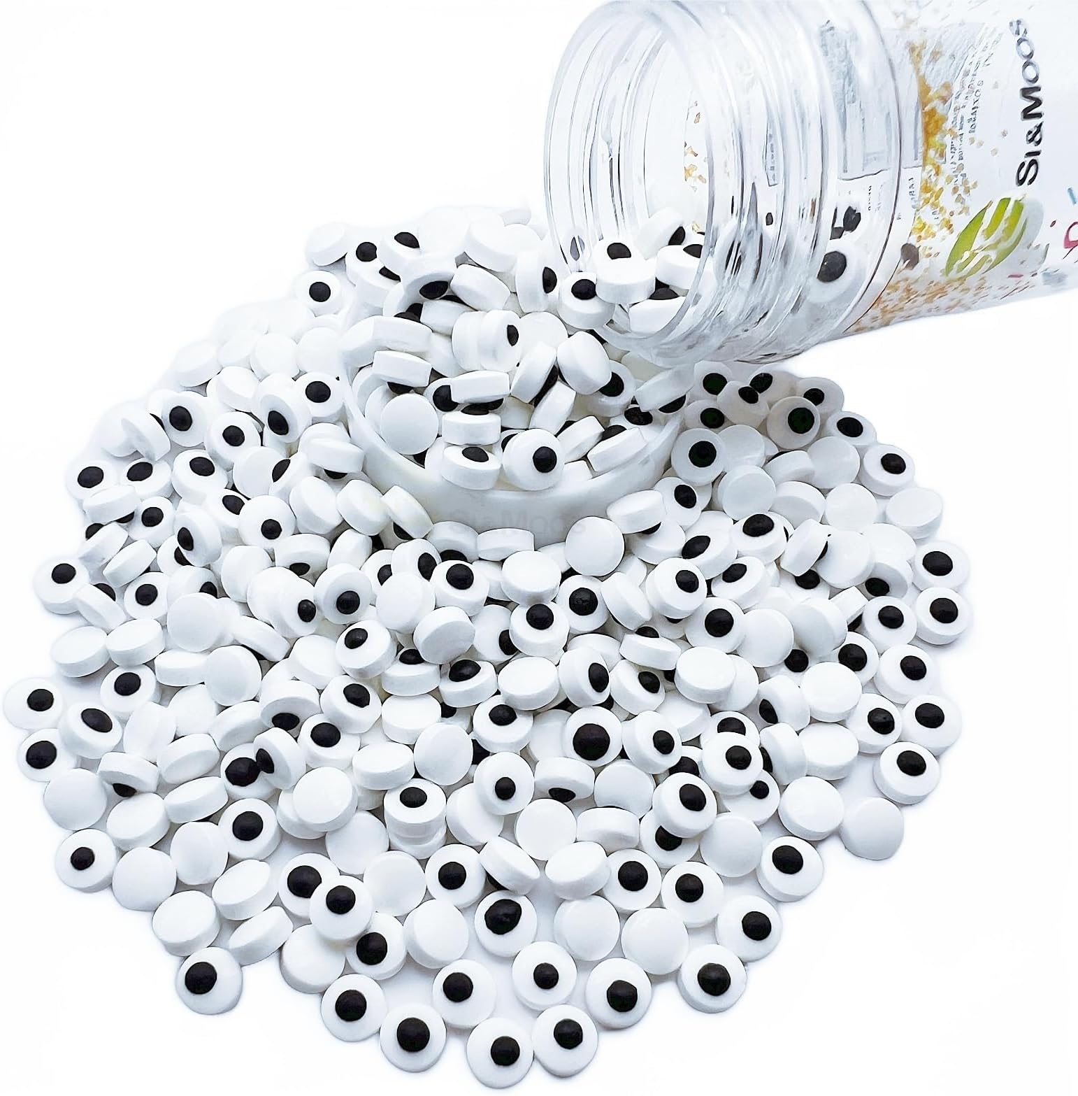 SE Si&Moos Mini Baking Googly Eyes Mini Candy Eyes for Decorating Mini Edible Eyes Edible Eyeball Sprinkles Christmas Cookie Decorations Halloween Sprinkles Halloween Cupcake Toppers 3 OZ