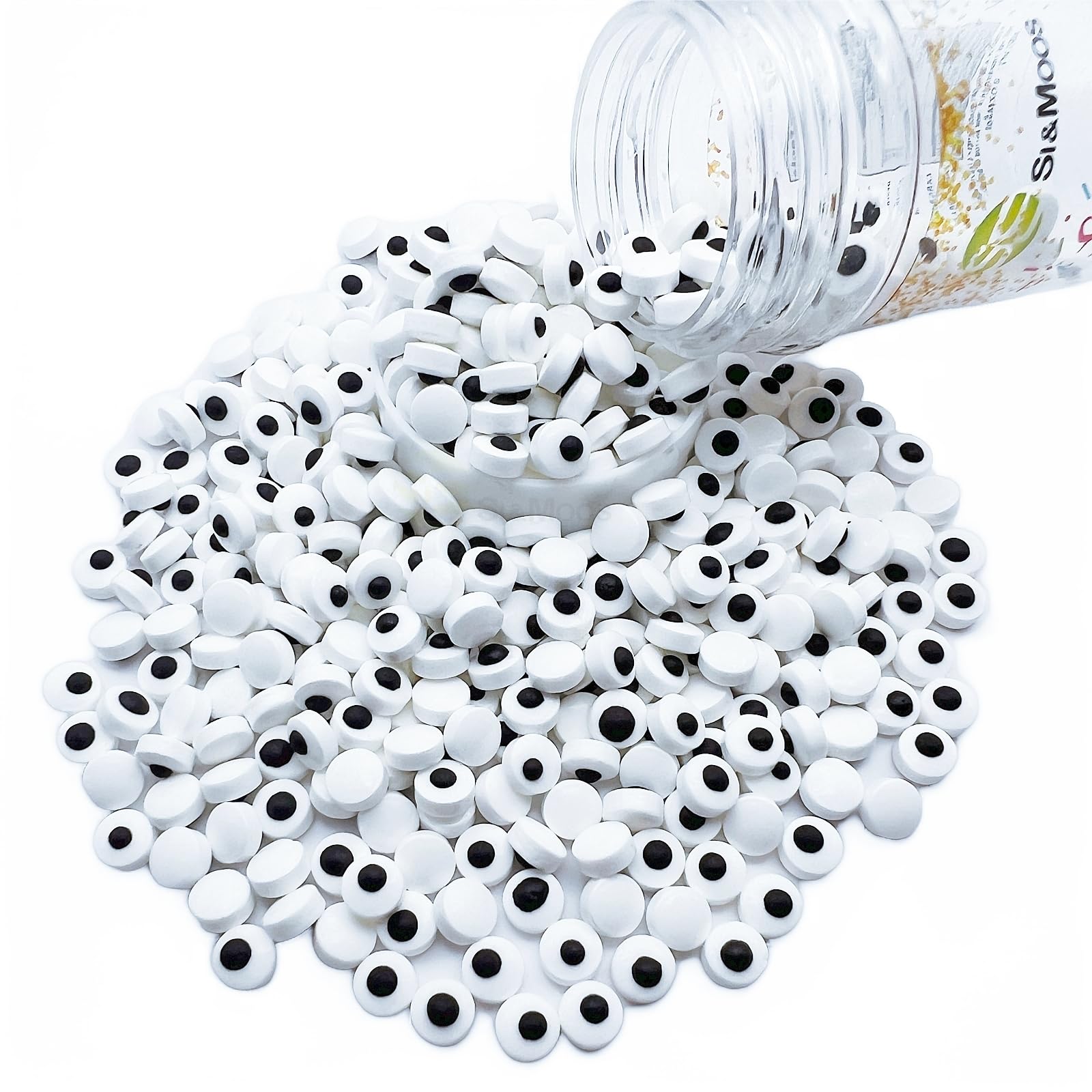 SE Si&Moos Mini Baking Googly Eyes Mini Candy Eyes for Decorating Mini Edible Eyes Edible Eyeball Sprinkles Christmas Cookie Decorations Halloween Sprinkles Halloween Cupcake Toppers 3 OZ
