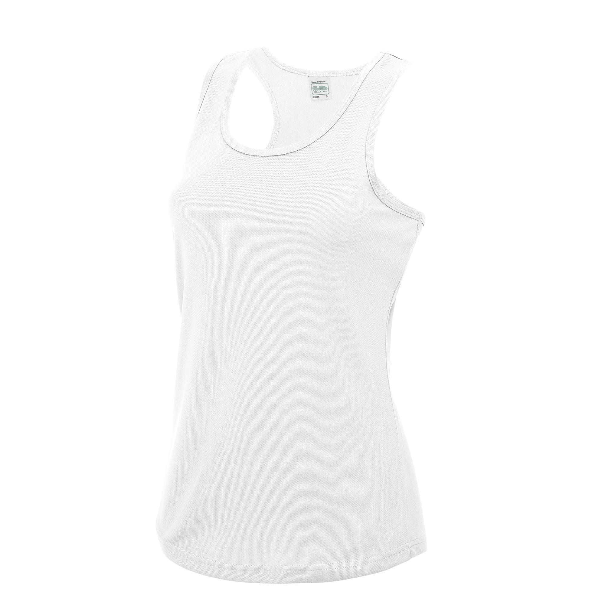 Just Cool Girlie Fit Sports Ladies Vest / Tank Top (XS) (Arctic White)