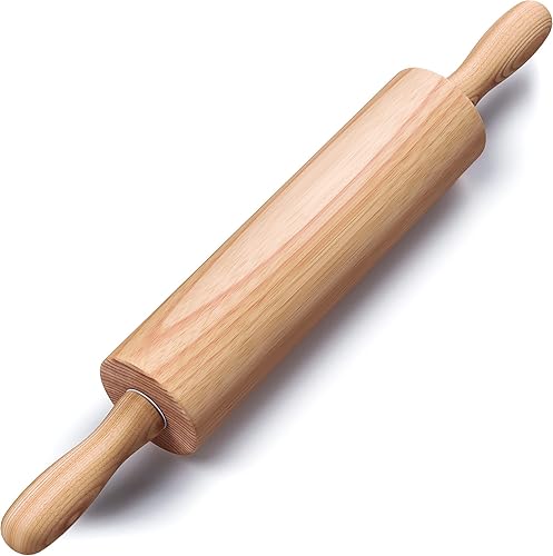 HelferX Rodillo de madera de 17.6 pulgadas para hornear, rodillo de masa largo para todas las necesidades de horneado