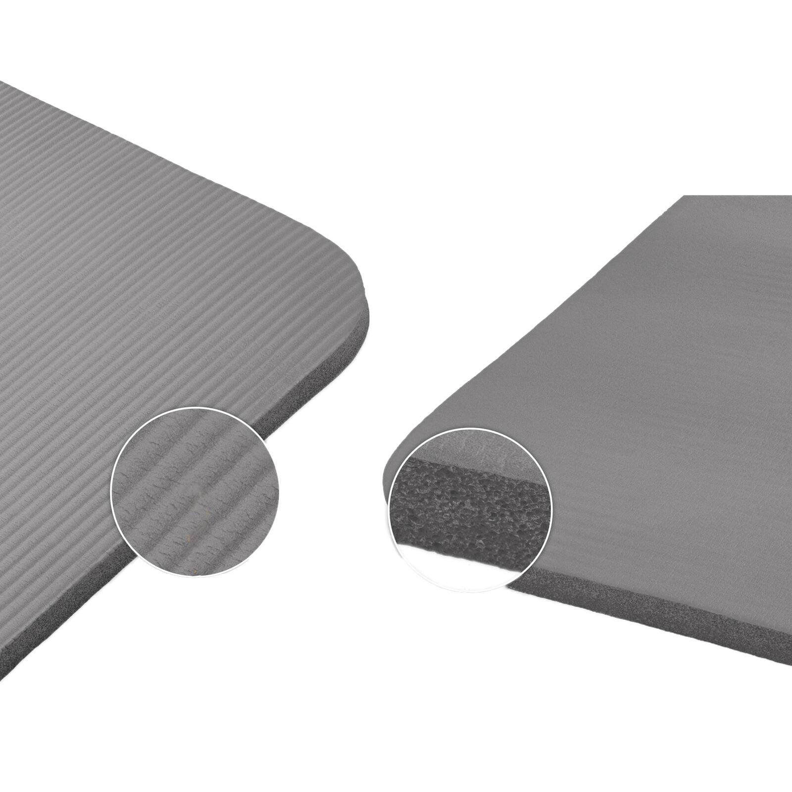 Tappetino MasterSoft Fitness Yoga Ginnastica Per Palestra Allenamento 180 X 60 cm Spessore 1 cm ultra morbido e resistente Materiale NBR, Grigio, 180 x 60 x 1 cm