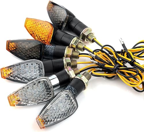 Miniatura 6 de BESULEN Luces intermitentes para motocicleta, 4 indicadores de giro para motocicleta, 14 LED 12 V LED intermitente, lámpara ámbar LED flecha