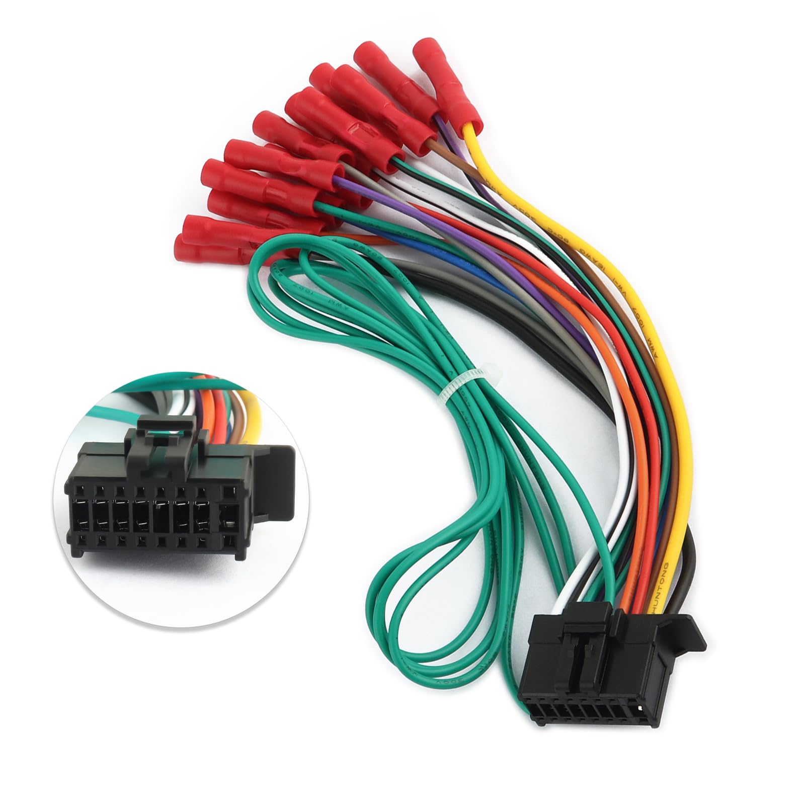 View 1 of 16 Pin Radio Wiring Harness Stereo Replacement,Stereo Wiring Harness Connects The Stereo System to The Electrical System,Wiring Harness Compatible with Pioneer DEH AVH AVIC MVH FH SPH