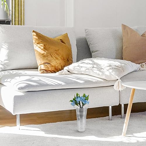 Miniatura 6 de GANAZONO 1 hoja de hoja, cubo de flores de hoja, jarrones de piso alto, decoración de plantas, decoración galvanizada, jarrones decorativos de