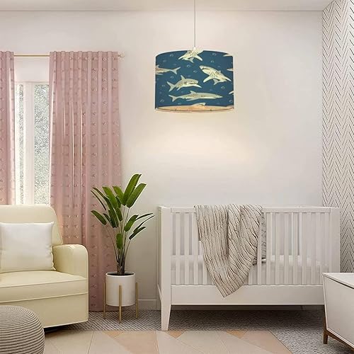Miniatura 3 de Lámpara colgante enchufable infantil Angry Shark con textura creativa Shabby Chic lámpara colgante con cable de enchufe de 16.4 pies regulable
