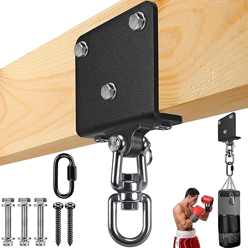 Dolibest Colgador para Saco de Boxeo Pesado, Montaje en Viga I con Rotación de 360° para Boxeo Muay Thai, Gancho para Viga de Madera para Sistemas