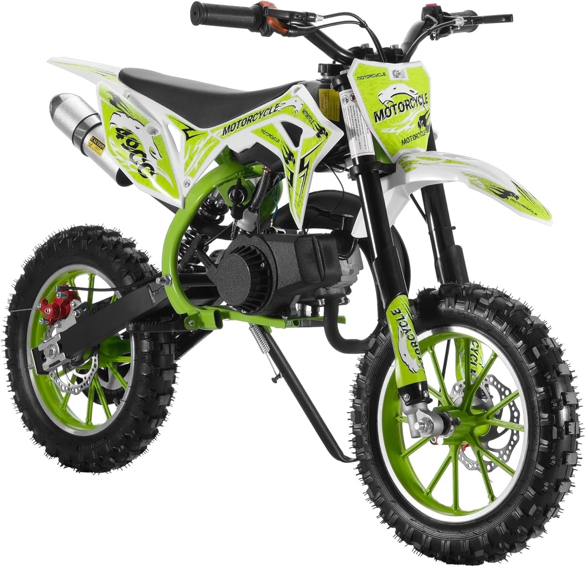 Washranp 50cc Dirt Bike for Adults &amp; Kids-Kids Dirt Bike 2-Stroke Gas Powered Off Road Motorcycle Mini Bikes 40 MPH for Uphill and Off-Road Conditions Pull Start motos para niños USA Stock Green