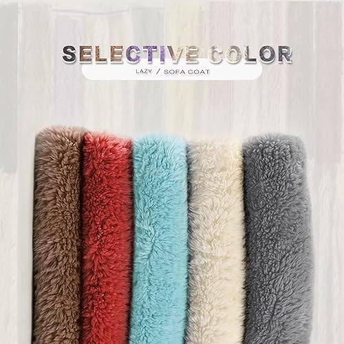 Miniatura 5 de Funda para silla tipo puf de piel gigante para niños y adultos, (sin relleno), muebles de sala de estar, grande, redondo, suave, esponjoso, de piel