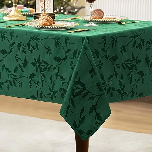 Miniatura 2 de joybest Mantel de Navidad Elegance, mantel de tela de poliéster jacquard para decoración de Navidad, cena de vacaciones y reuniones familiares,
