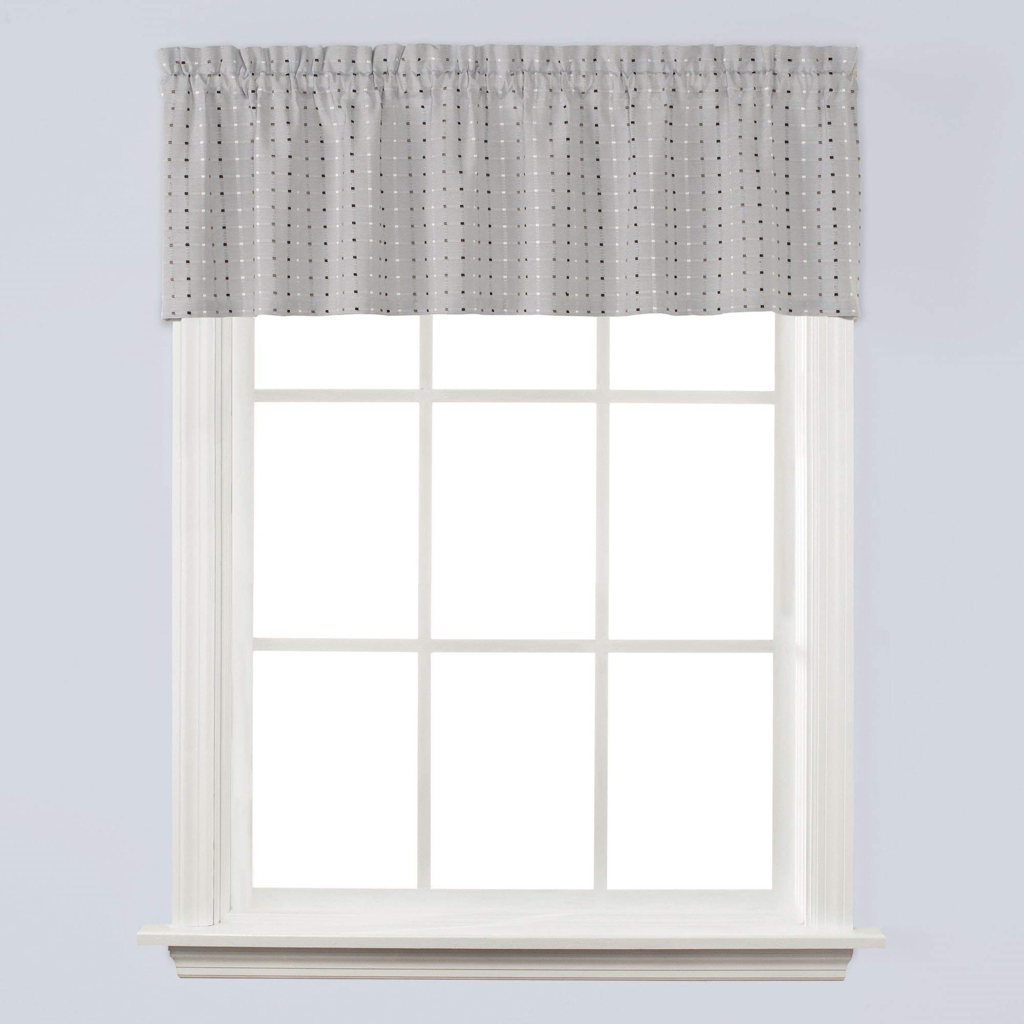 SKL Home Hopscotch Valance, 58 in x 13 in, Gray