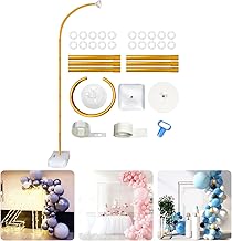 8ft Adjustable Balloon Arch Stand Bendable Balloon Arch Kit with Stand for Birthday, Wedding(Gold)