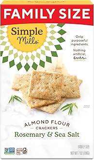 Almond Flour Crackers, Family Size, Rosemary & Sea Salt - Gluten Free, Vegan, Healthy Snacks, 7 Ounce (Pack of 1)