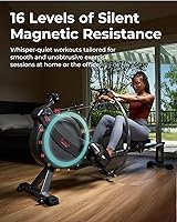 Vista 4 de Sunny Health & Fitness Máquina de remo compacta de movimiento completo con resistencia ajustable, remo de entrenamiento de cuerpo completo de bajo