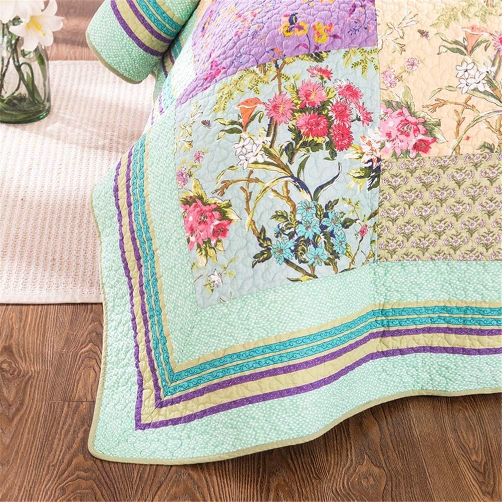 Narzuta Kołdra Patchwork Turning Design Narzuta 100% Bawełniana Kołdra Kołdra Koc Podwójne łóżko 230 Cm X 250 Cm Z 2 Poszewkami Na Poduszki, 259x269cm