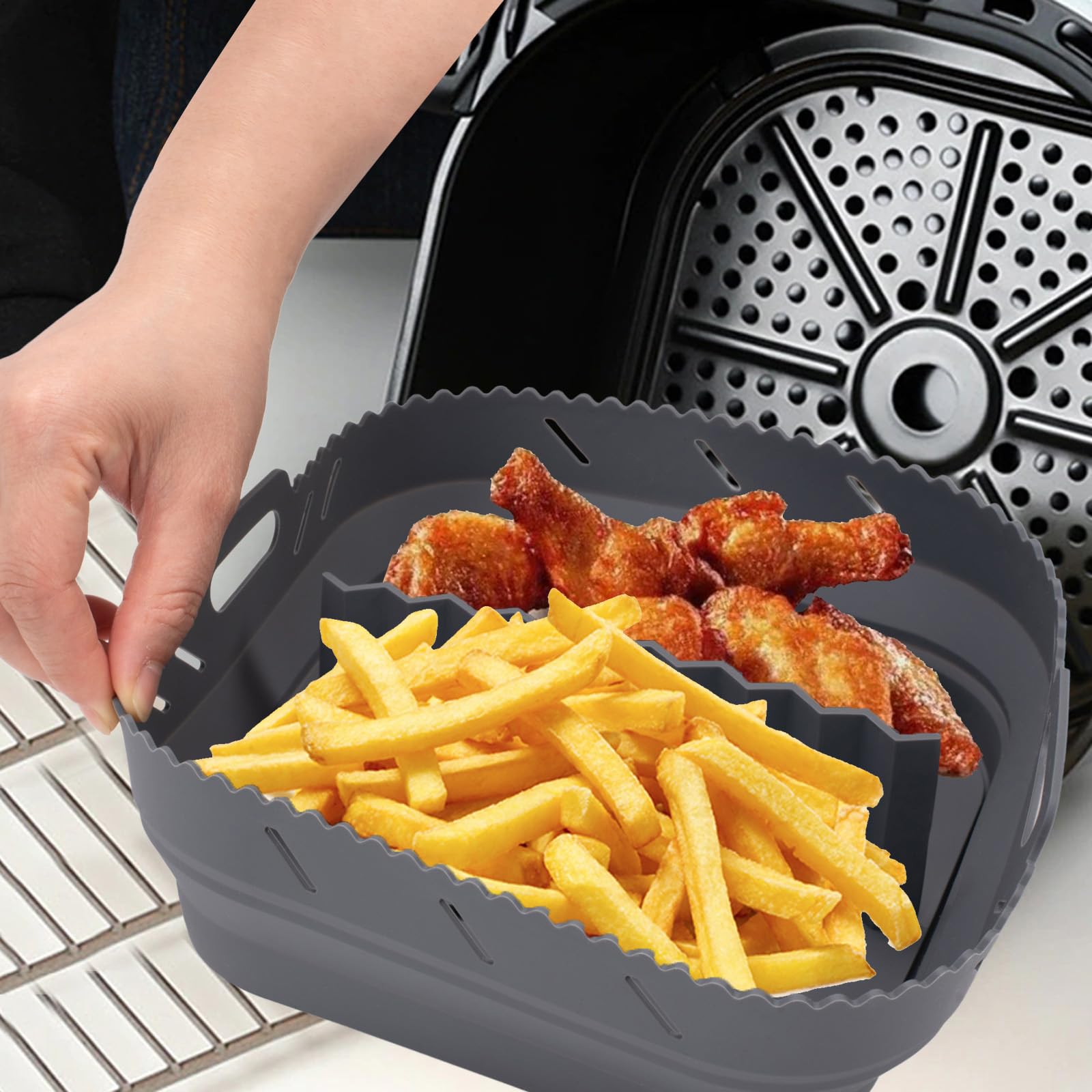Ninja Airfryer Ziyero Silikonform Für Ninja Speedi On400Eu/Cosori 5,5L Airfryer Accessoire Veelzijdig