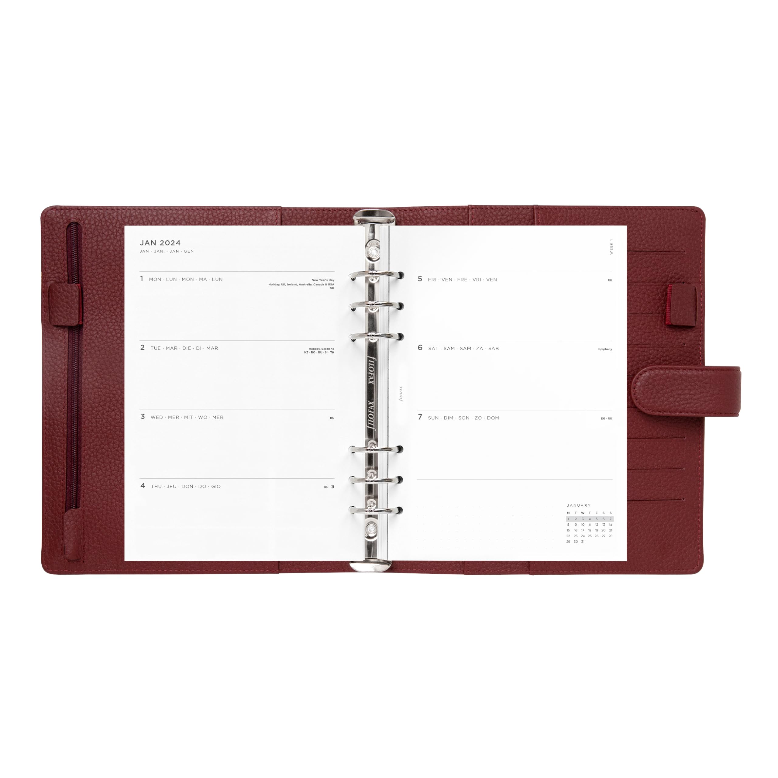 Filofax, Diář Norfolk, Kapesní, currant | Kancelářské potřeby