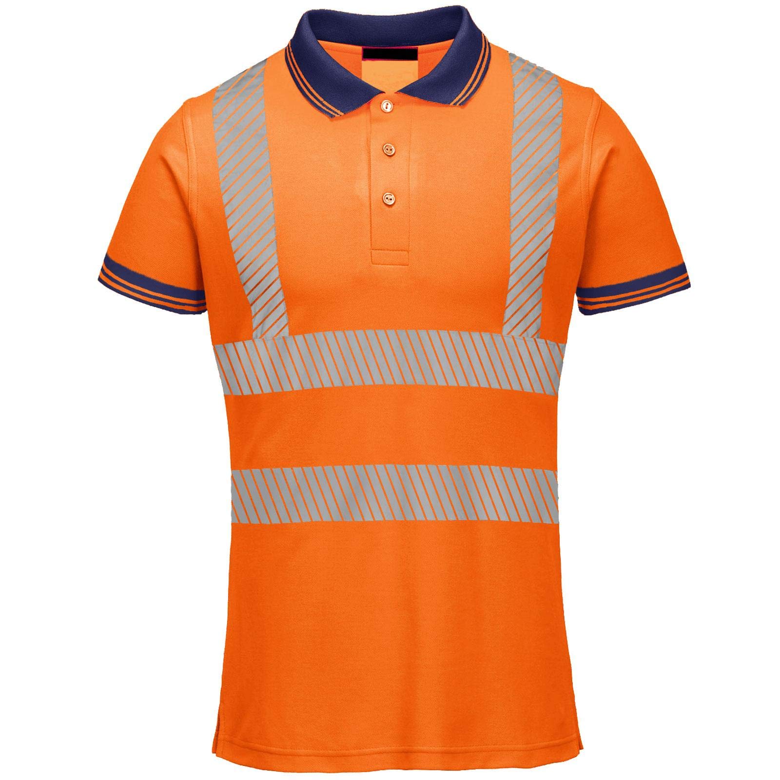 GA COMMUNICATIONS HI VIS VIZ Visibility T-Shirt Polo Shirt TOP Safety Security Worker Reflective[Orange,S]