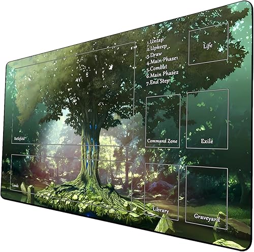 Miniatura 8 de MTG - Tapete de juego con bordes cosidos, tapete de juego MTG para MTG TCG de 24 x 14 pulgadas, tapete de juego entintado con bolsa de