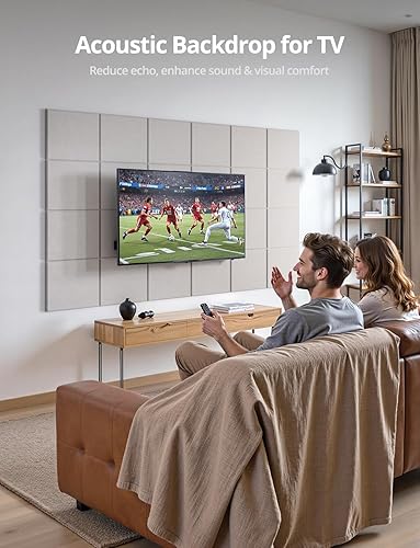 Miniatura 4 de Paneles acústicos cuadrados para paredes, paneles absorbentes de sonido para paredes, techos, puertas, paquete de 12 de 12 x 12 x 0.4 pulgadas,