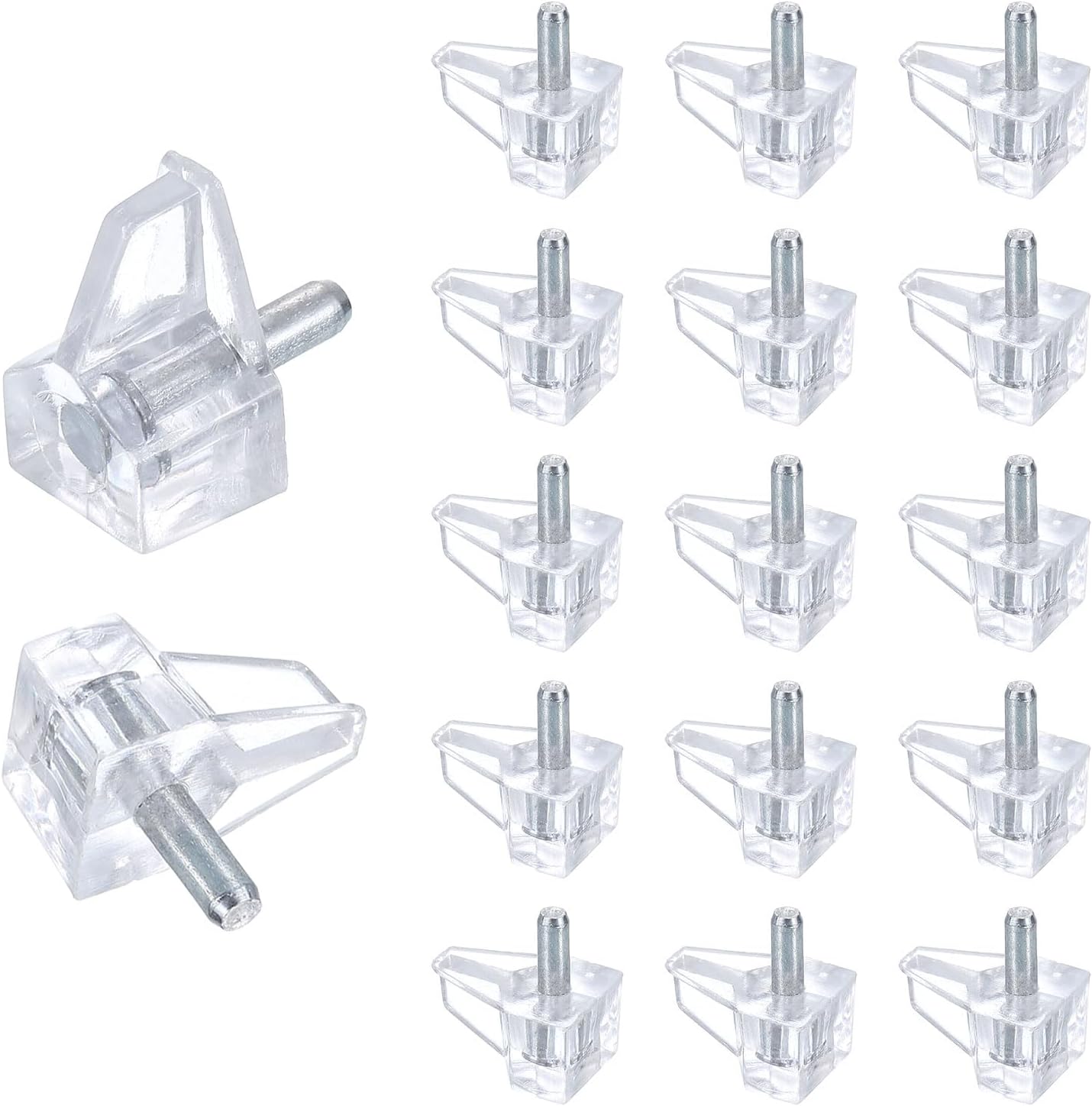 uxcell 45 Pcs Clear Shelf Support Pegs, 3mm Cabinet Shelf Pins, Shelf Clips Holder Bracket for Cabinets Kitchen Furniture Book Shelves Cupboard
