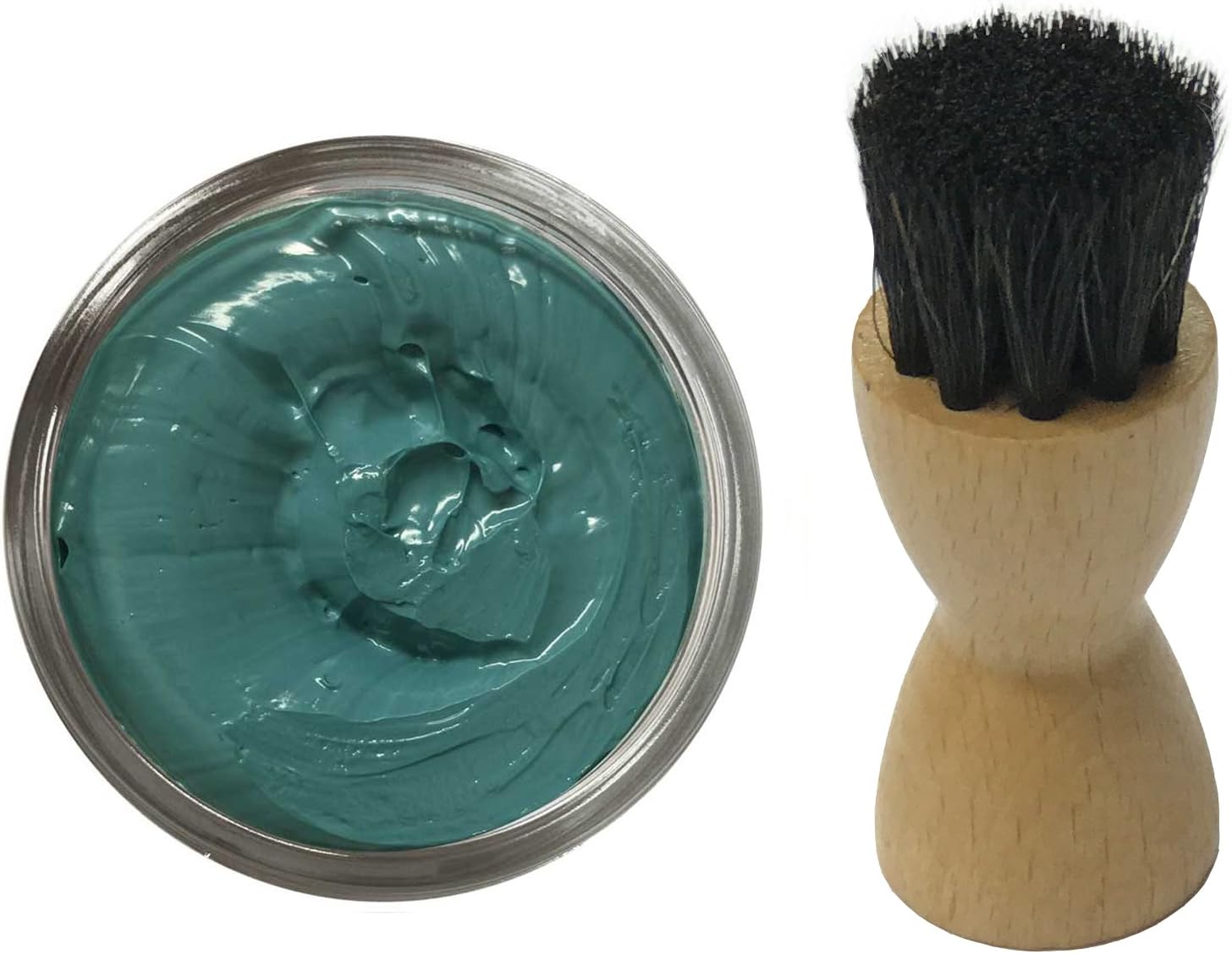 Famaco Blue Turquoise Shoe Cream Polish With Application Brush – 50ml | Instant Shine and conditioning balm | Leather Repair Cream | Nourishing cream for Shoes & Bags, | Prevents leather from Cracking
