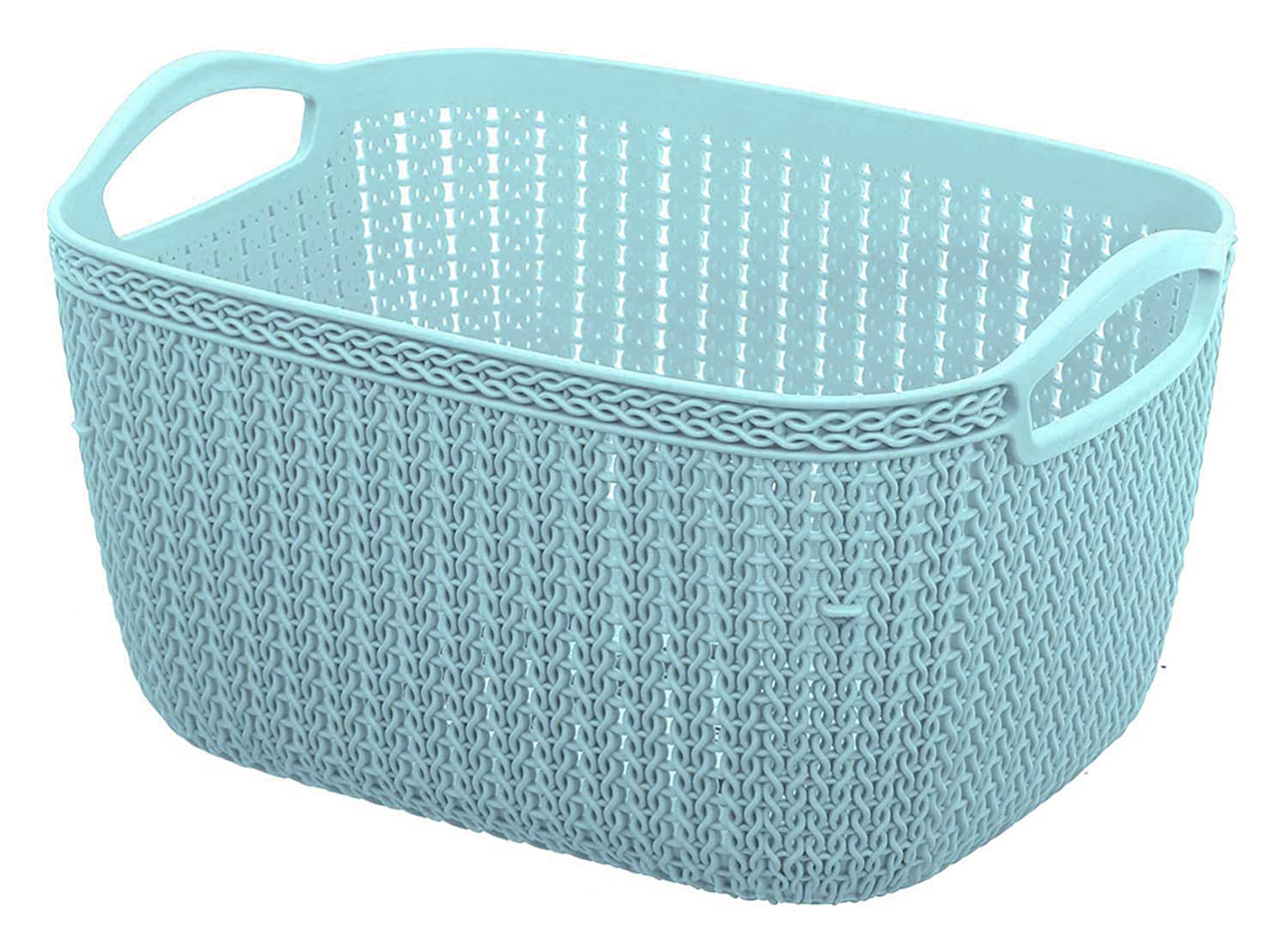 Kuber Industries Q-6 Plastic Multipurpose Large Size Flexible Storage Baskets/Fruit Vegetable Bathroom Stationary Home Basket with Handles (Light Blue) (B08KYF6RMN) Amazon Price History, Amazon Price Tracker