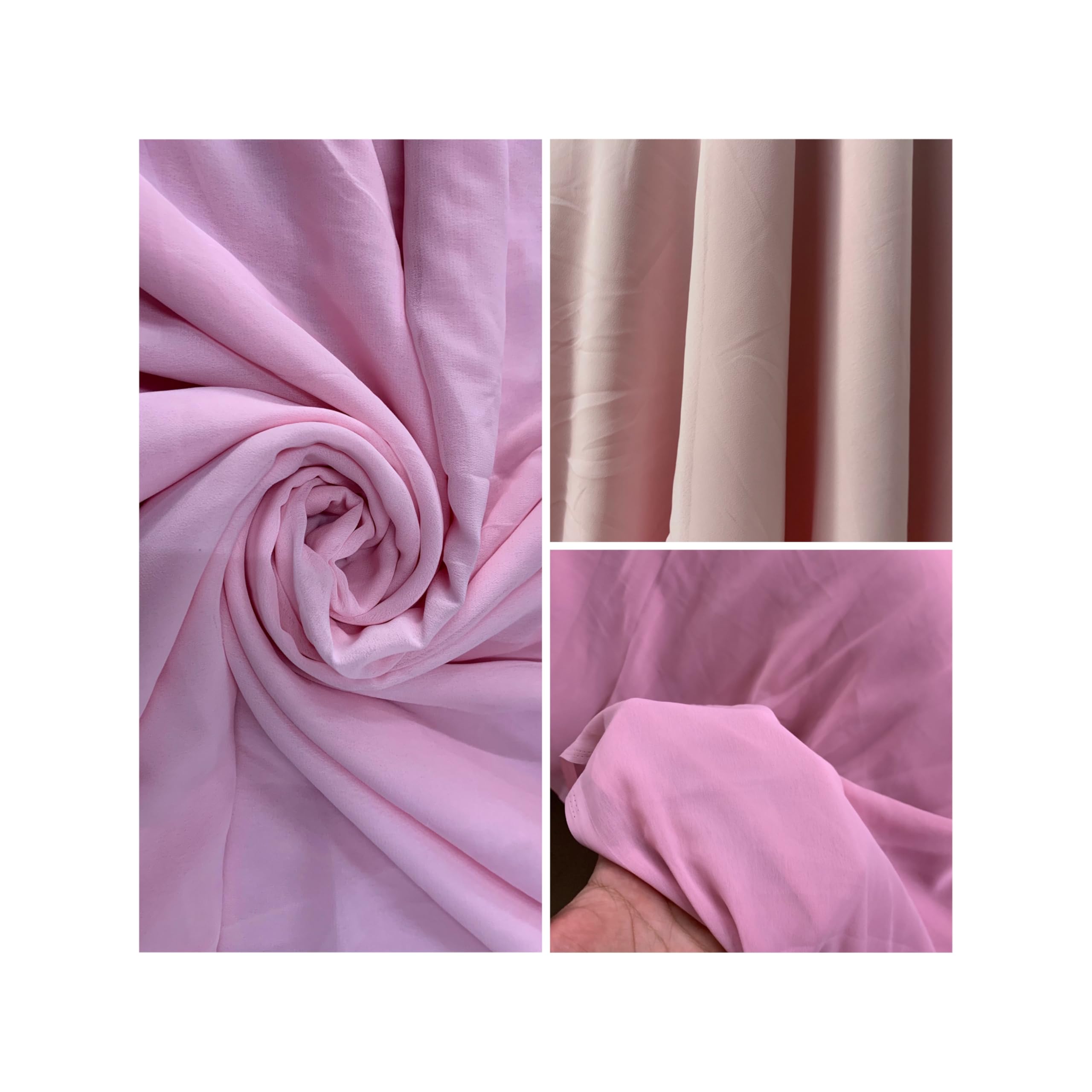 Georgette Fabric (Dustypink) 1/2/3/4/5 Meters (L) x 43 Inches (W) Imported, Real, Soft, Luxurious, Heavy, Breathable, Gorgeous, Used in Kurti, Saree, TOP-Bottom,Choli, Lehenga,Dress (4 Meter)-image-41