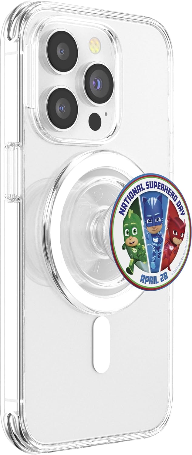 PJ Masks National Superhero Day April 28 Group Shot Logo PopSockets MagSafe PopGrip for iPhone
