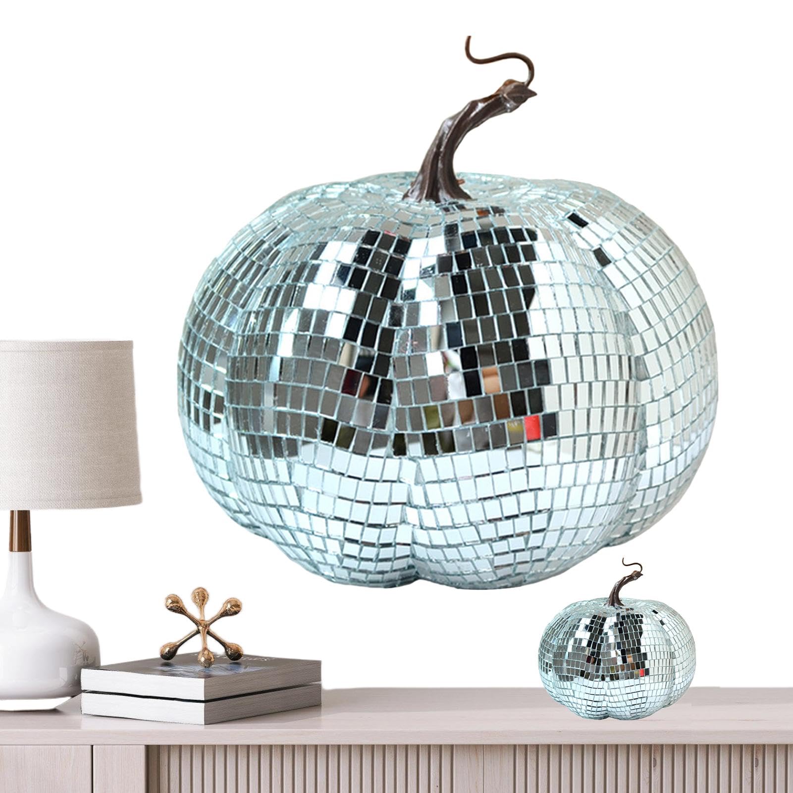 Boule disco citrouille pour animer votre soirée thématique Halloween et automne