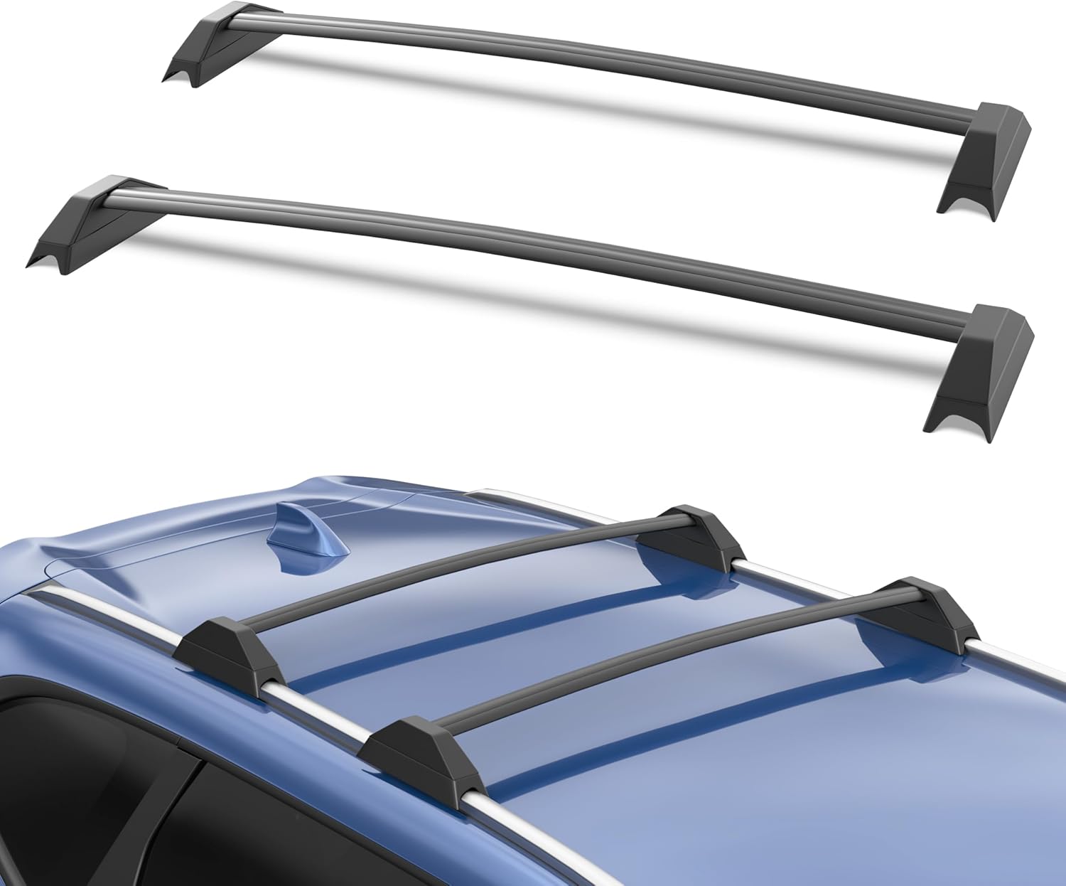 KUIPERAUTO 165lbs Aluminum Roof Rack Cross Bars Compatible for 2002 2003 2004 2005 2006 Honda CRV CR-V Rooftop Luggage Carrier Rack for Bike Canoe Kayak Cargo Box