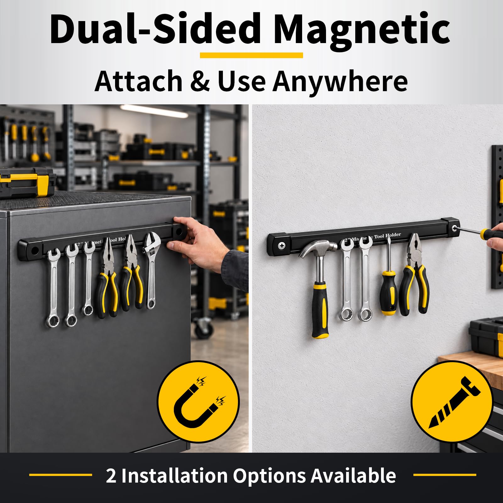 GRENPRO Double-Sided Magnetic Tool Holder, 12" Magnetic Tool Bar, 110 lb — Amazon image 8