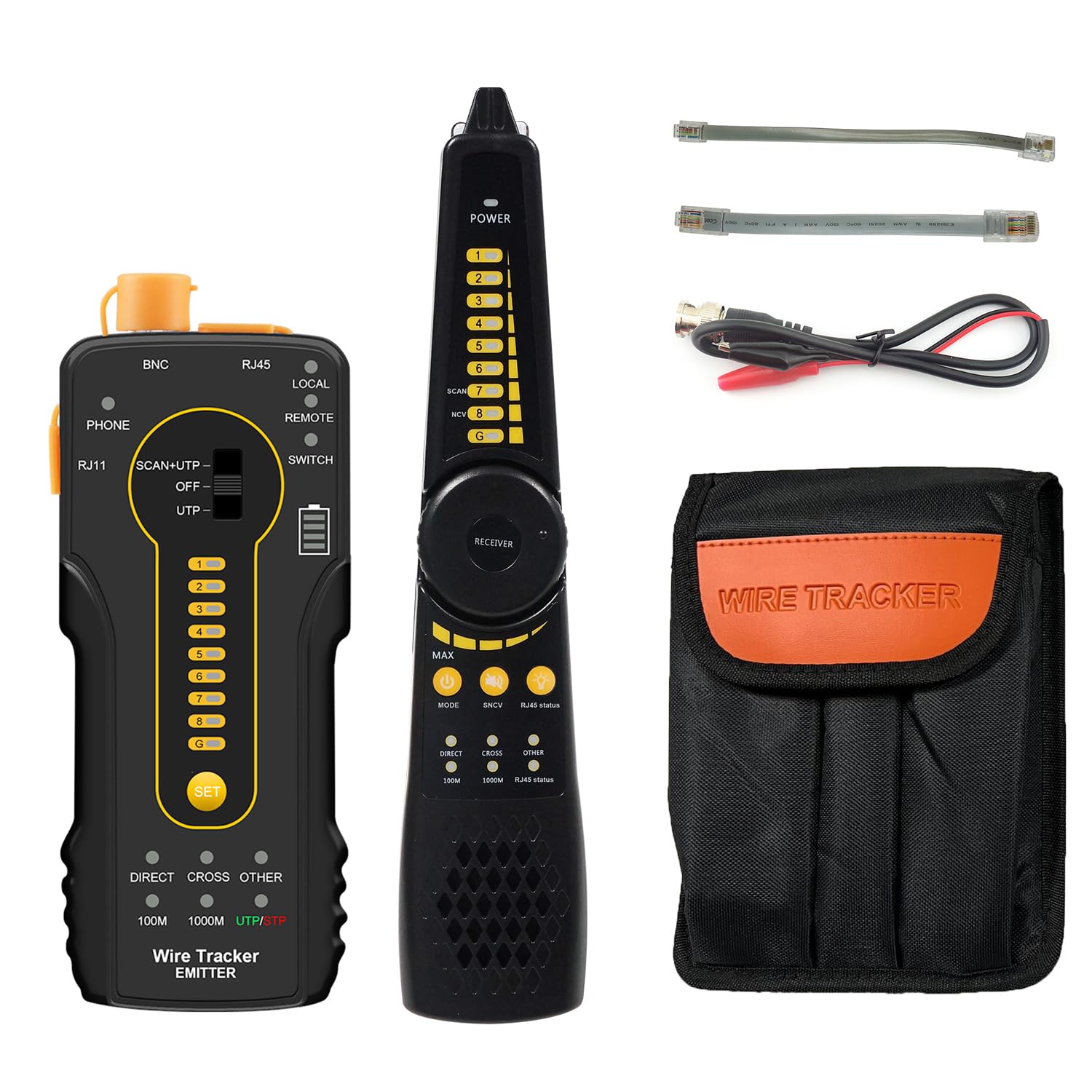 CT-66 Wire Tracer per RJ45 RJ11 Tester cavo di rete, sonda di prova cavo telefonico con luci LED ricerca guasti