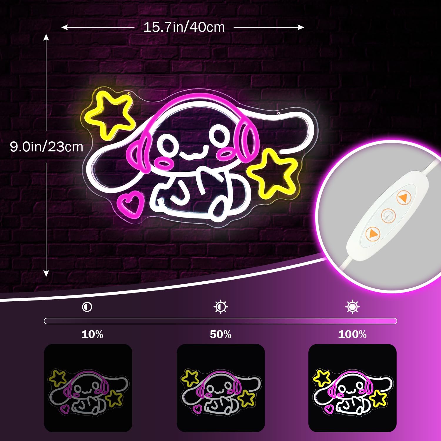 Anime Neon Sign Anime Neon Light Up Signs for Wall Decor Cartoon LED Signs for Bedroom Girls Room Home Cute Neon Wall Signs Decoration Gifts for Kids Children - Image 4