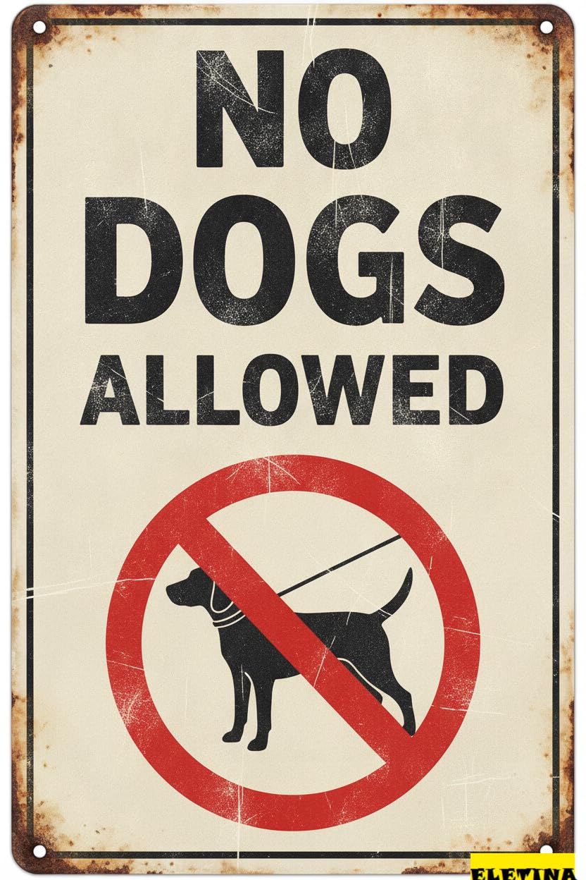 Custom Sign for Man Cave No Dogs Allowed, 8x12 Aluminum Please Keep Off Grass, Do Not Pooping Or Peeing Lawn, Yard, Flower Bed Private Property Decorative