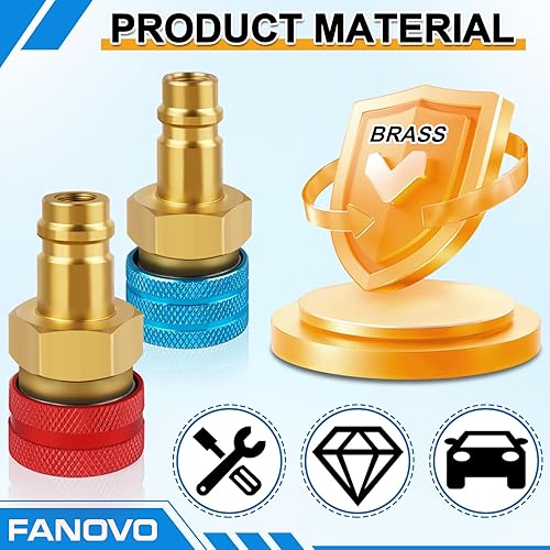Miniatura 8 de Kit de adaptador R1234yf a R134a, R1234yf a R134a adaptadores de acoplador rápido de lado alto y bajo, adaptador R134a a R1234yf, kit de acopladores