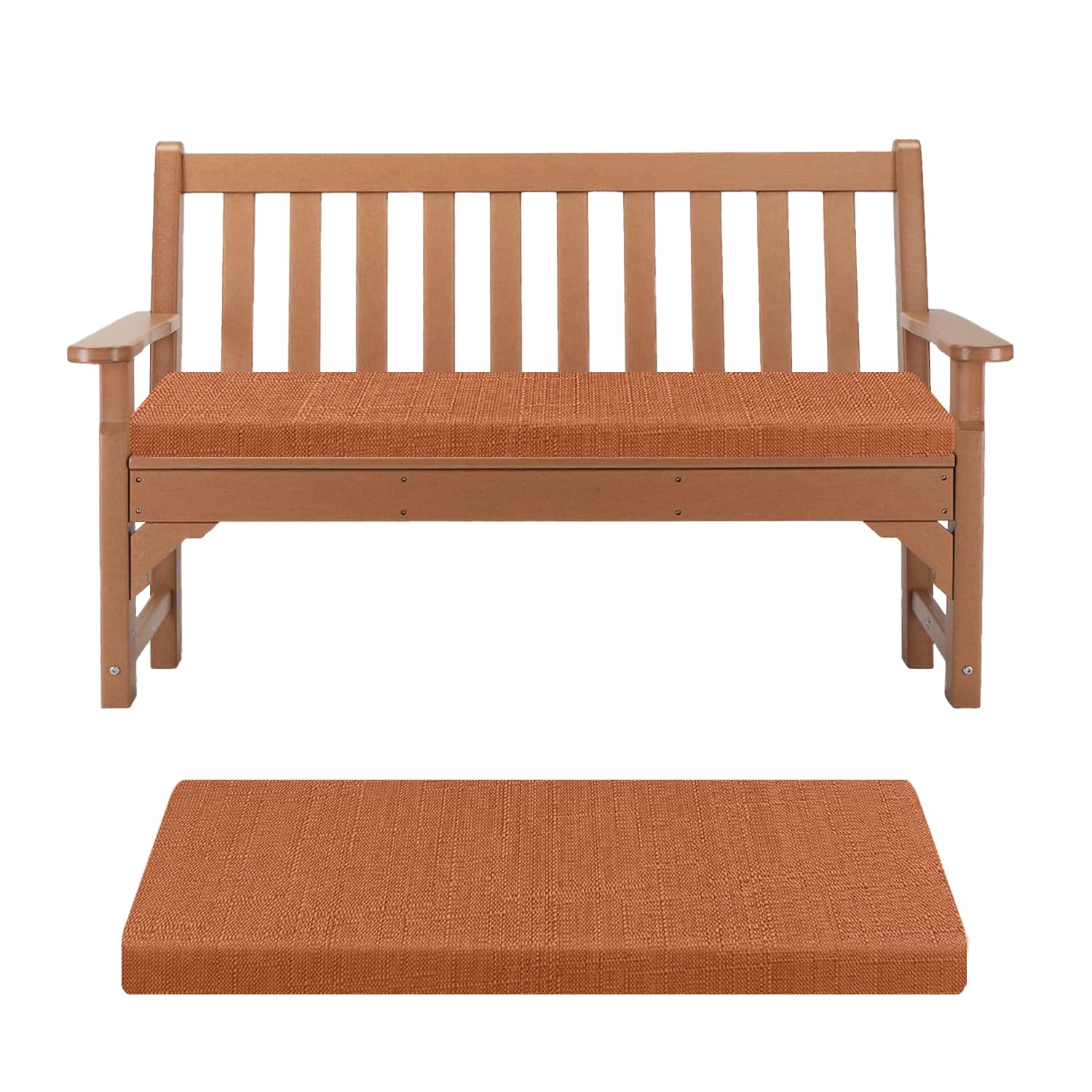 Coussin de banc de terrasse rectangulaire déhoussable pour chaise de jardin