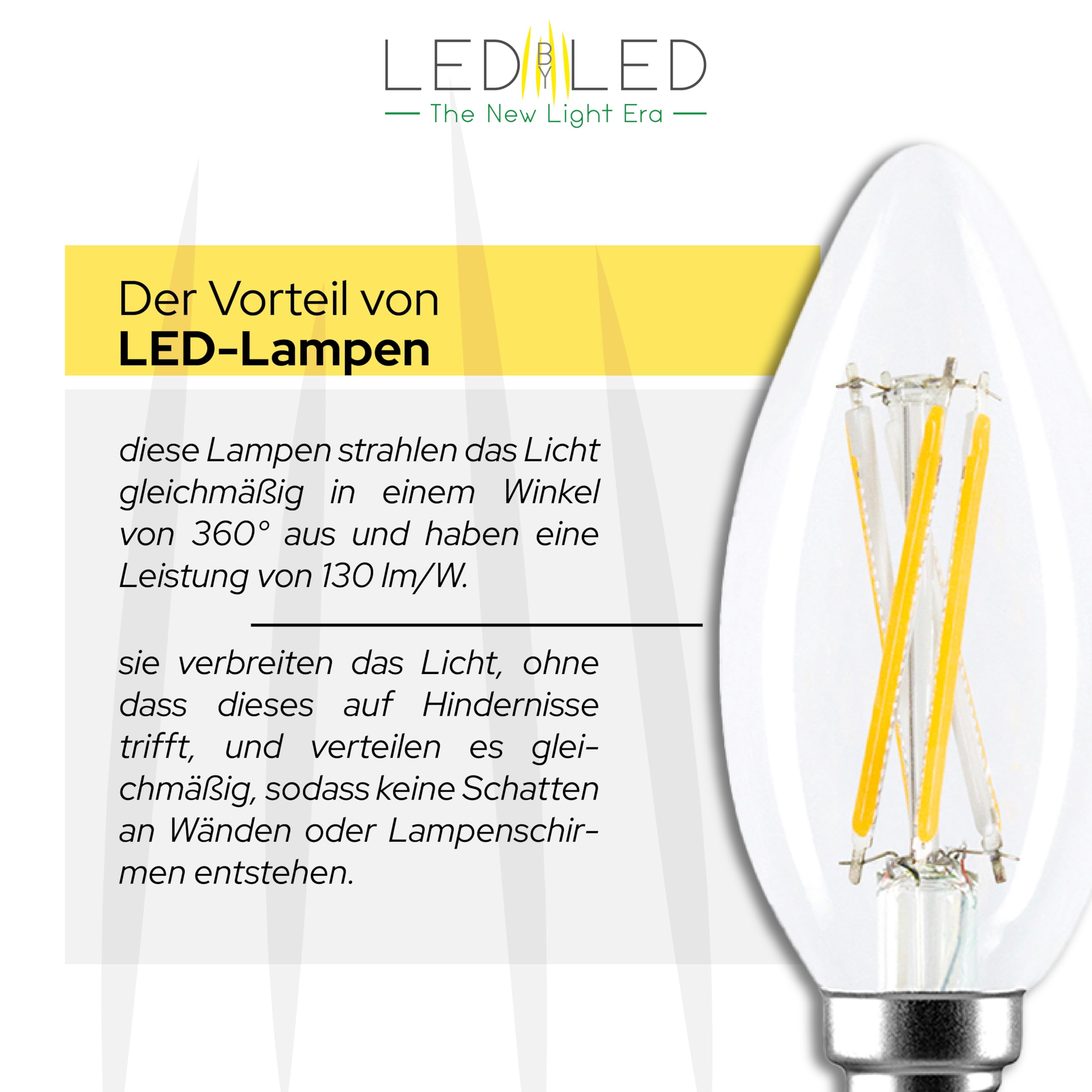 Olivenförmige Glühbirne 6 W entspricht 60 W, E14, transparentes Glas, 2700 K warmes Licht, gerader LED-Glühfaden, 780 Lumen, 10er-Pack