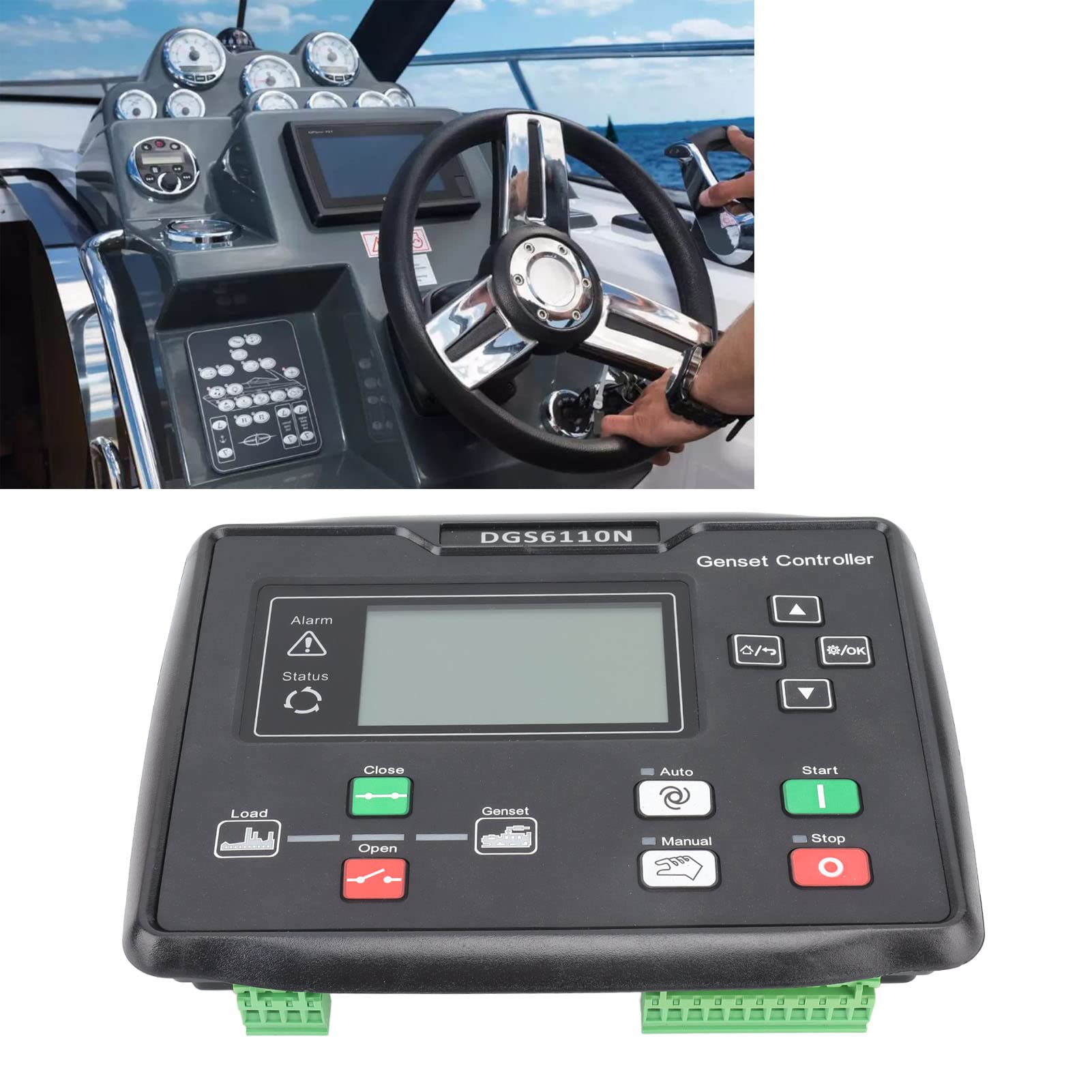 Panel de Control del Generador ABS Controlador de Grupo Electrógeno Automático 15 a 360 V Pantalla LED Control Remoto Protección Múltiple para Técnicos de Monitoreo de Generador