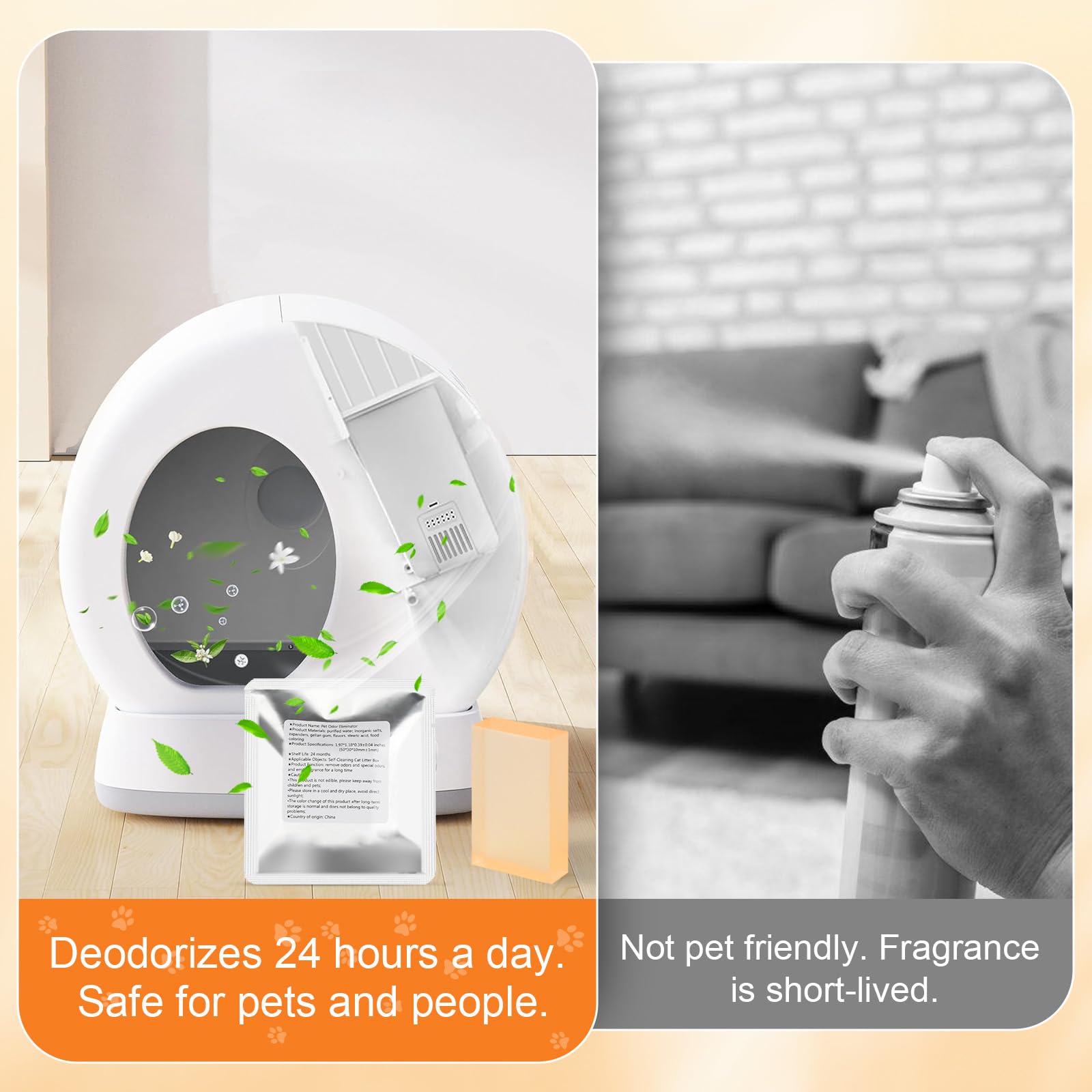 12 Pack Litter Box Deodorizer Compatible with MeoWant MW-SC01 / MW-SC02 / LB02 Self-Cleaning Cat Litter Boxes, 360° Odor Lock Cat Toilet Odor Eliminator Gel - image 7