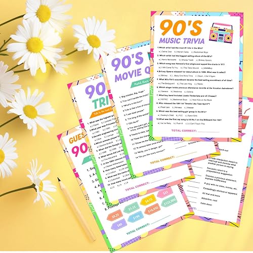 Miniatura 4 de BirDerr - Juegos de fiesta de cumpleaños, recuerdos de fiesta de los años 90 para adultos, juegos de fiesta de los años 90 para niños y adultos,