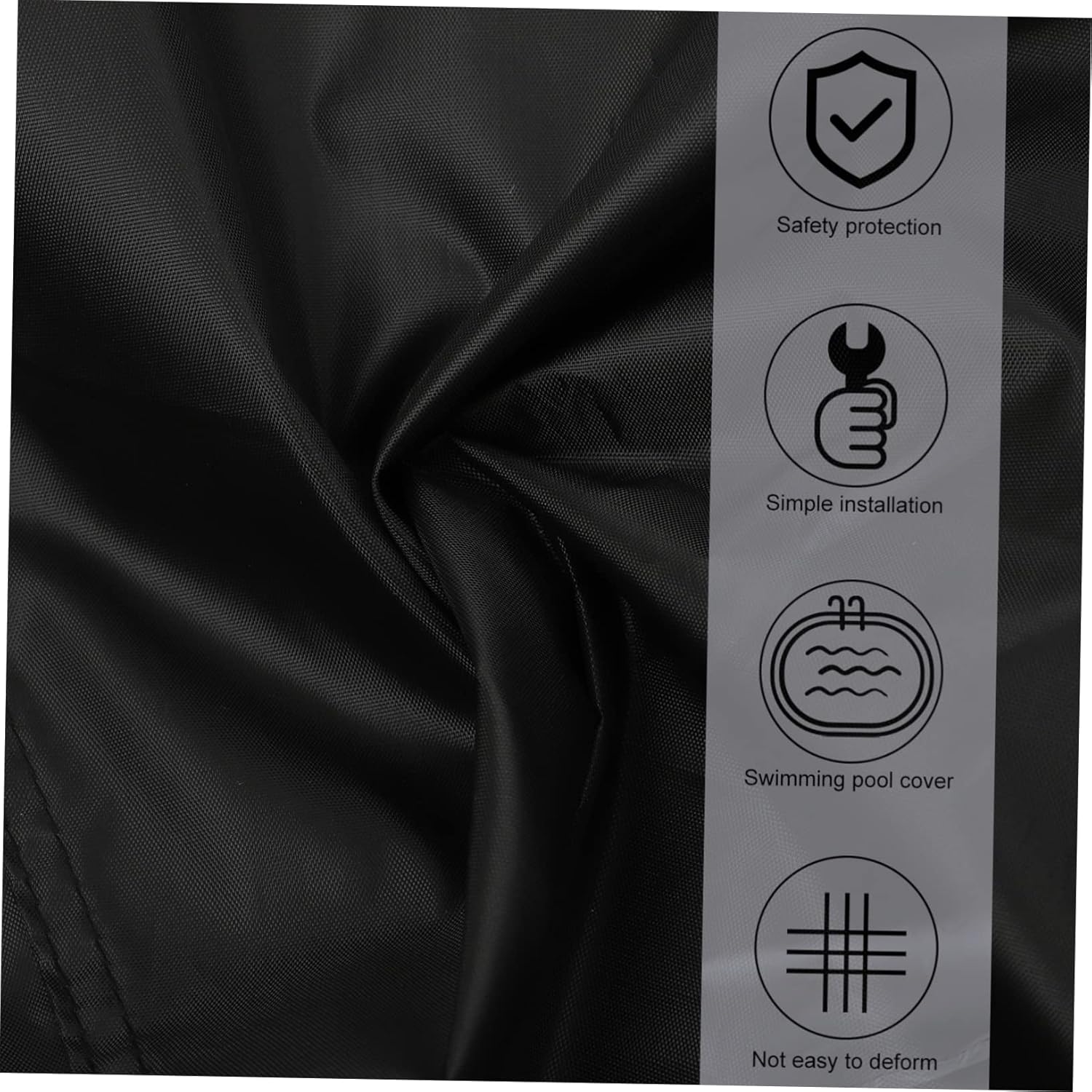 Mikikit 1pc Trampoline Protective Cover for Round Trampolines and Inflatable Pools Easy to Install and Tear Resistant Black