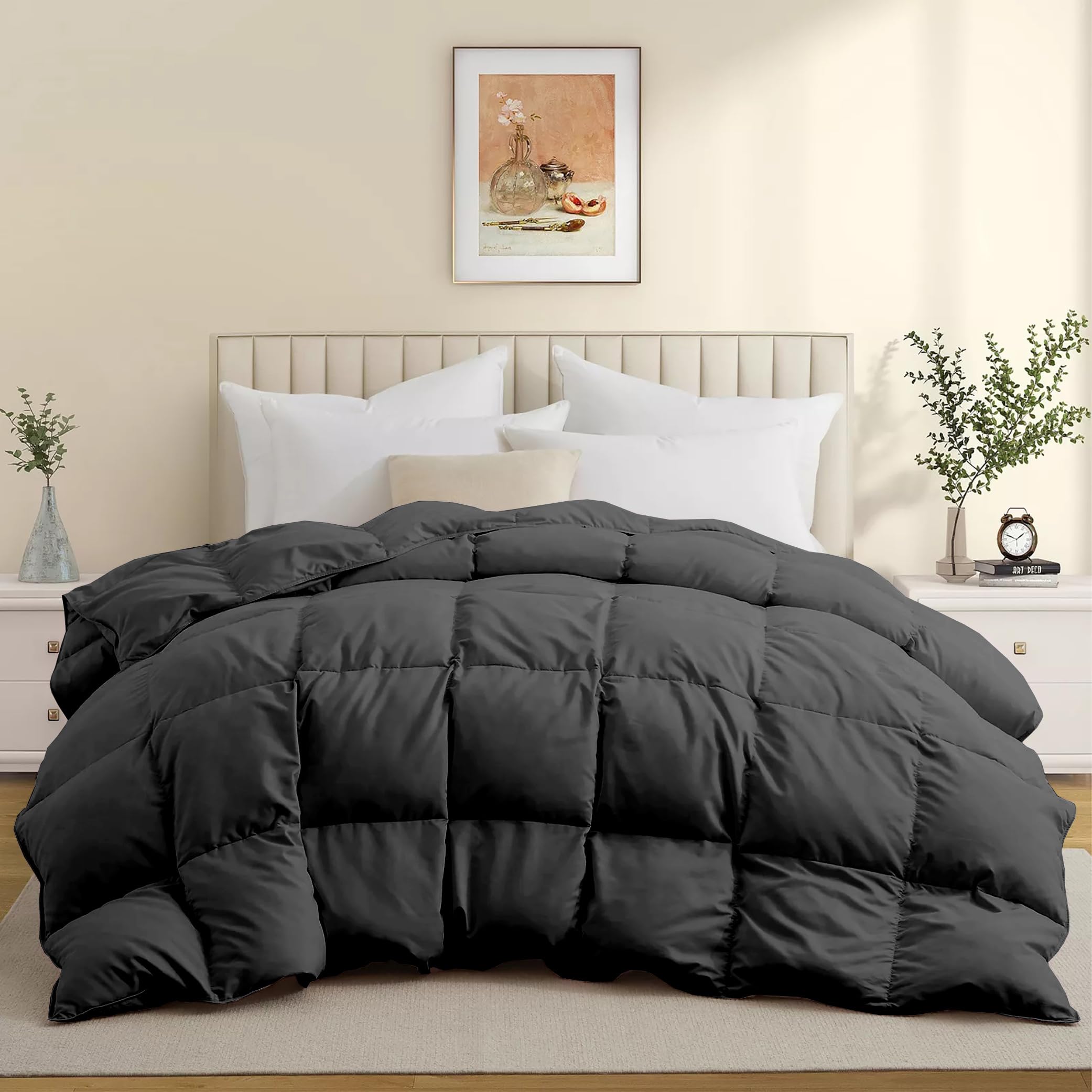 600 GSM Heavy Winter Comforter King Size (90"X106") - 600 GSM Microfiber Super Soft Fluffy for Winter Comforter/Rajai/Duvet/Blanket King Size - Dark Grey Color-image-41