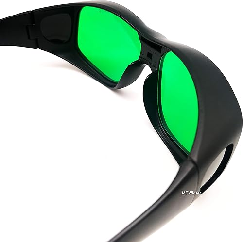 Miniatura 6 de MCWlaser Gafas de seguridad láser 190-470nm y 610-760nm para luz UV, azul, rojo rubí, verde, láser de picosegundo 405 nm, 445 nm, 450 nm, 635 nm,