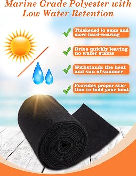 PAMASE Boat Trailer Bunk Carpet - Ultra Thick Wear-Resistant Marine Carpeting Covers for Boat Lift Bunks, Shock Absorption Padding Mats Parts Accessories for Jet Ski