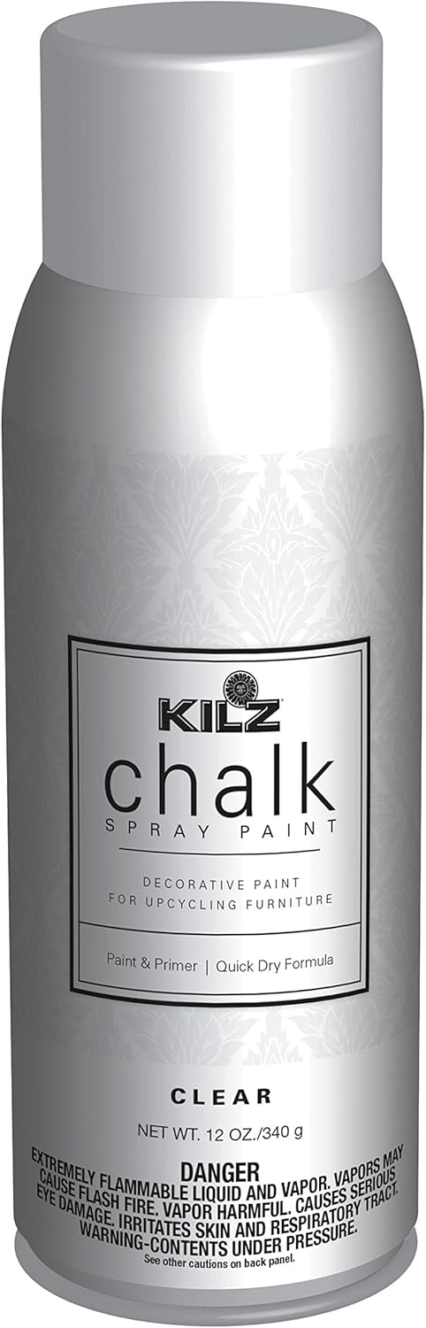 KILZ Chalk Spray Paint, Interior, Clear, 12 Ounces