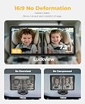 Luckview BM5PRO Moniteur de voiture de bébé double caméra, 7.2 1 cm 1080P Ecran de partage, vision nocturne infrarouge automatique, 360 Mont de l'appuie-tête de degré, pour deux enfants et voyage en famille (Yellow)