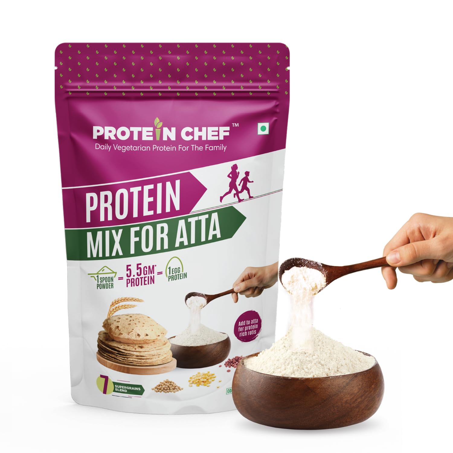 Protein Chef Protein Mix for Atta - 500g | Roti Protein to Double the Protein | Add to Wheat Flour as it is | Make your own Multigrain Atta | No Change in Taste | Everyday Vegan Plant Protein powder (B0B2Z3QLR7) Amazon Price History, Amazon Price Tracker