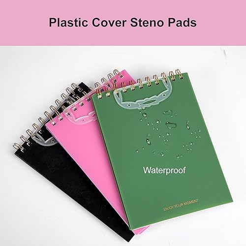 Miniatura 2 de Yoment Steno - Paquete de 3 cuadernos en espiral de 6 x 9 pulgadas, 80 hojas (160 páginas), cuaderno espiral encuadernado en la parte superior,