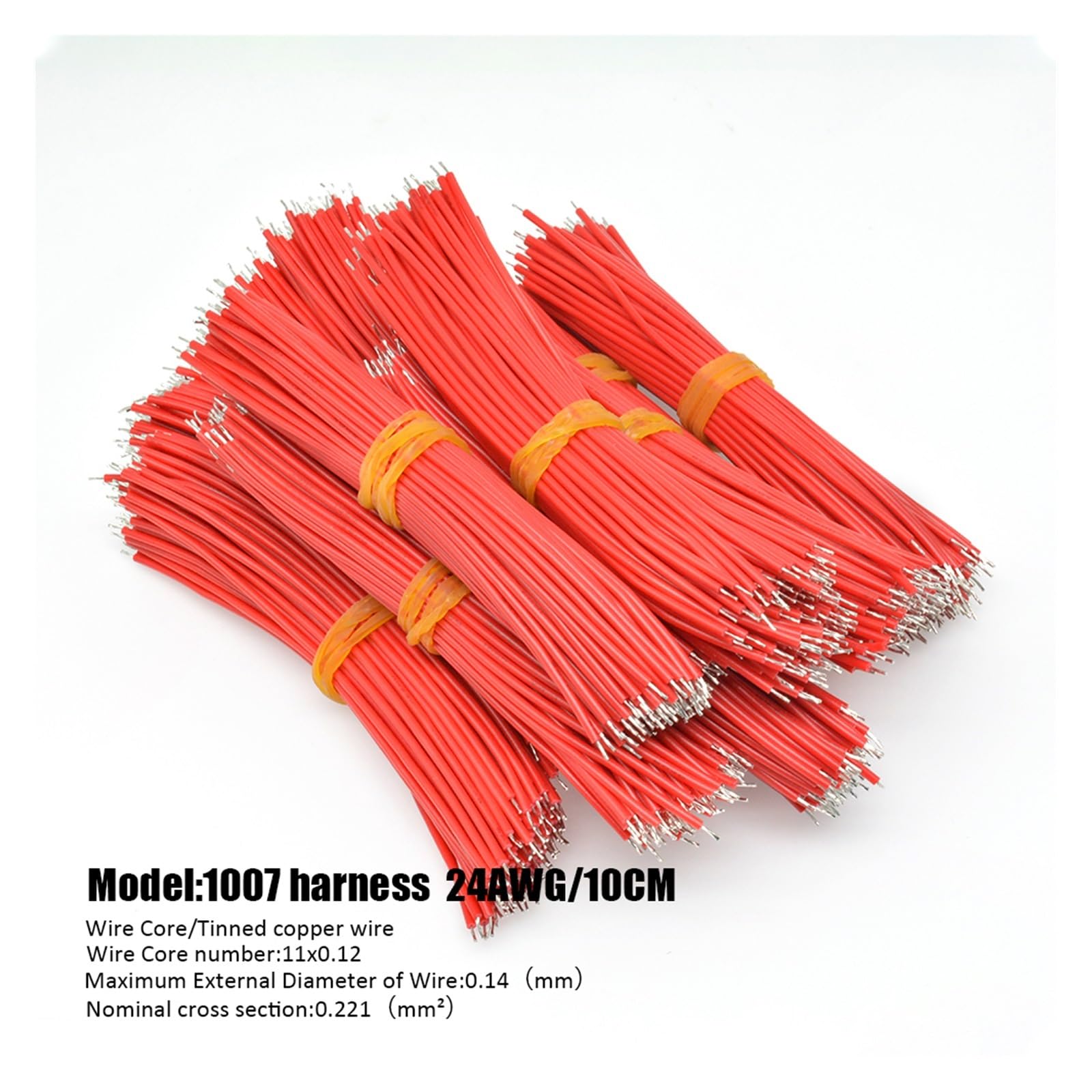 Outdoor Extension 100PCS Tin Plated Breadboard Cable Solder Tin Conductor Wires 24AWG 10CM Fly Jumper Electrical Wires 1007 24AWG Solar sheathed(Color:Yellow)